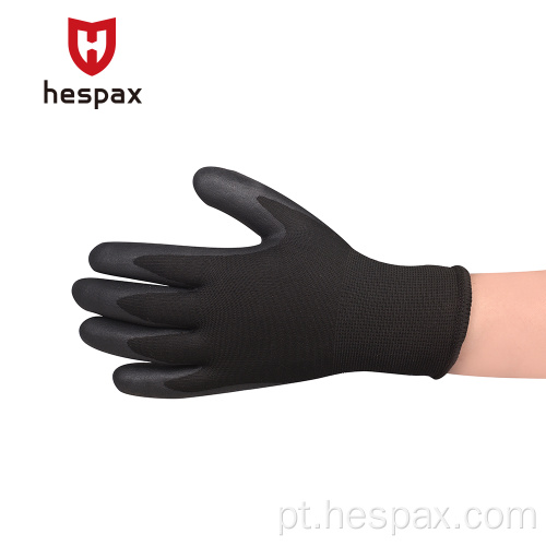 HESPAX 15G Nylon nylon nylon luvas de segurança revestidas com palmeira